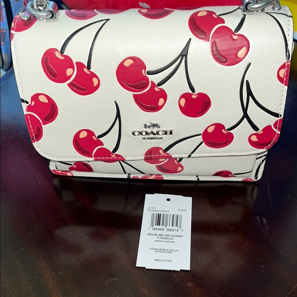 ON HOLD Coach Cherry Print White Crossbody Bag - Picture 2 of 10